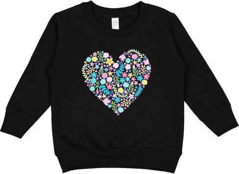 inktastic Heart Of Flowers for Valentine's Day Toddler Sweatshirt in Saudi Arabia