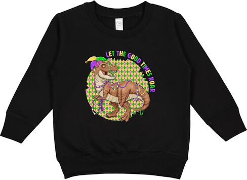 سترة Inktastic Let the Good Times Roar- Mardi Gras T-rex Dinosaur للأطفال الصغار in Kuwait
