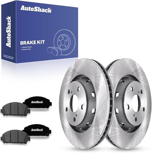 دوارات فرامل أمامية بفتحات تهوية مقاس 12.76 بوصة (324 مم) من AutoShack + استبدال وسادات فرامل سيراميك ممتازة لـ 2009-2016 Toyota Venza 6-PC طقم فرامل in Kuwait
