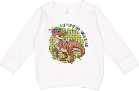 سترة Inktastic Let the Good Times Roar- Mardi Gras T-rex Dinosaur للأطفال الصغار in Kuwait