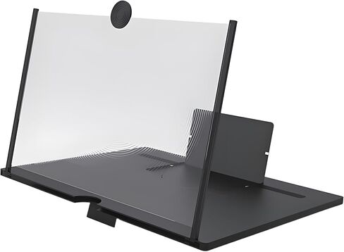 2026 New 3D HD Magnifing Screen Foldable Mobile Phone 12" Inch Screen Pull-Out Magnifier Phone Stand with Adjustable Angle,Suitable for Movies, Videos, and Gaming (Black) in Saudi Arabia
