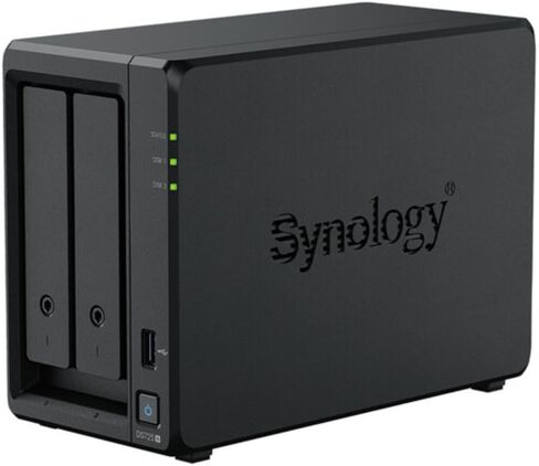 DS725+ 40TB 2-Bay NAS Server Combo with 2x20TB IronWolf Pro HDD, 4GB DDR4 RAM, 2.5GbE LAN, USB 3.2 in Kuwait