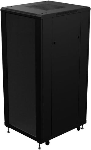 NavePoint 27U AV Rack Cabinet, 28 in Depth, Cold-Rolled Steel, Black in Saudi Arabia