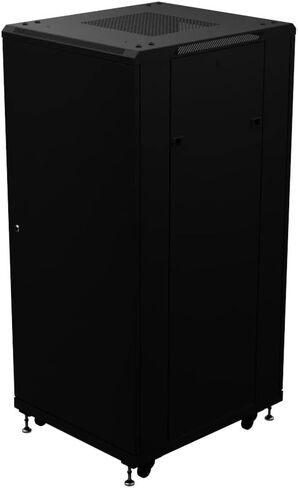 NavePoint 27U AV Rack Cabinet, 28 in Depth, Cold-Rolled Steel, Black in Saudi Arabia
