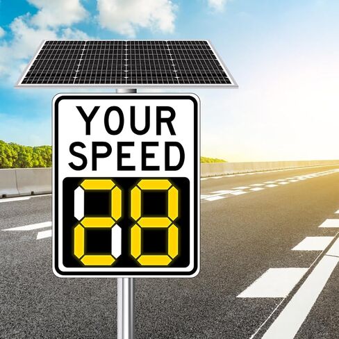 24" x 30" LED Solar Powered Radar Feedback Sign, Aluminum Digital Rader Speed Detector Signs in Saudi Arabia