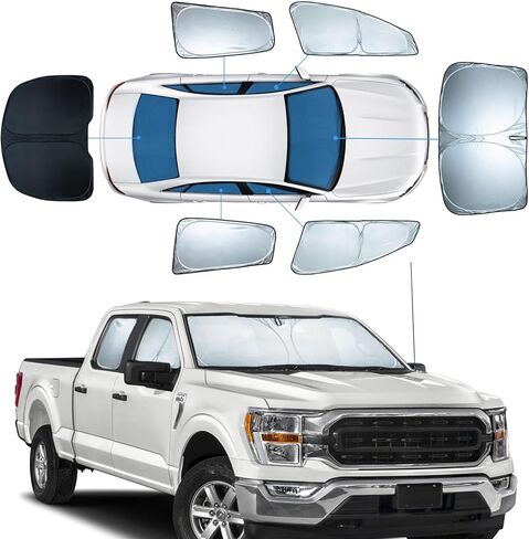 5 قطع مظلات شمسية لسيارة GMC Sierra 1500 2500 3500 مظلة للزجاج الأمامي، ظلال نافذة كاملة مكونة من طبقتين لسيارة Sierra 2019-2025 2026 أغطية نافذة أمامية وخلفية جانبية وواقي من الشمس واكسسوارات السيارة للخصوصية in Kuwait