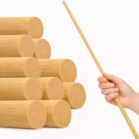 2PCS Bamboo Dowel Rods 1" x 48" Long – Round Wooden Dowels for Crafts DIY and School Projects Natural Unfinished Craft Wood Sticks for Crafting and Decor Smooth Surface Birch Alternative in Saudi Arabia