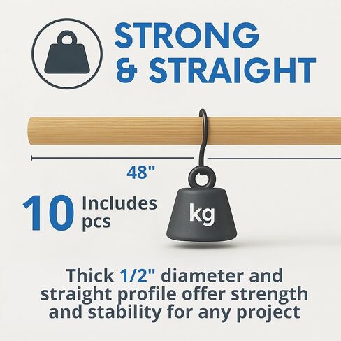 2PCS Bamboo Dowel Rods 1" x 48" Long – Round Wooden Dowels for Crafts DIY and School Projects Natural Unfinished Craft Wood Sticks for Crafting and Decor Smooth Surface Birch Alternative in Saudi Arabia