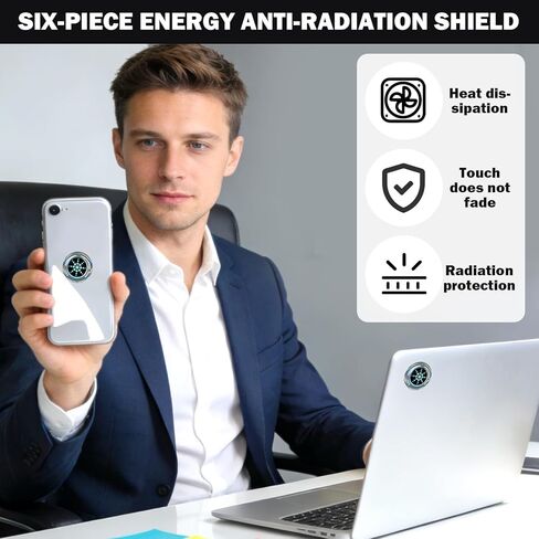 12 قطعة من مانع EMF للهاتف الخلوي، مانع الإشعاع، ملصقات EMF للهاتف الخلوي، هدية عملية لمحبي التكنولوجيا للهواتف الذكية/الأجهزة اللوحية/أجهزة الكمبيوتر المحمولة مانعات الأجهزة الإلكترونية (فضي) in Kuwait