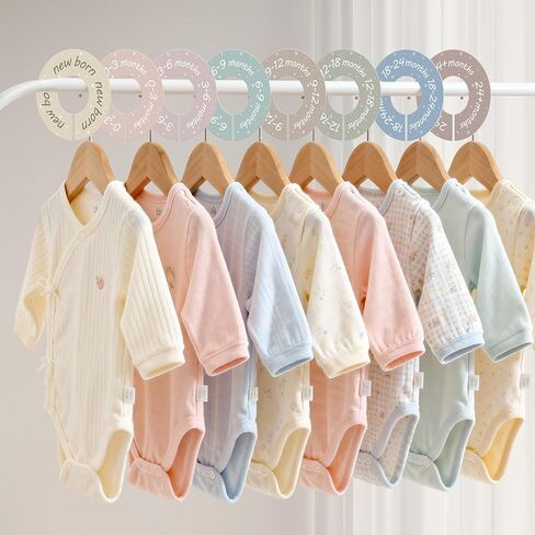 Baby Closet Dividers - 8 Pack Round Baby Clothes Dividers with Permanent Month Markers, No Fading Hanging Nursery Organizers for Baby Shower Gifts, Fits Most Standard Closet Rods in Saudi Arabia