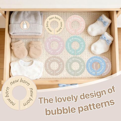 Baby Closet Dividers - 8 Pack Round Baby Clothes Dividers with Permanent Month Markers, No Fading Hanging Nursery Organizers for Baby Shower Gifts, Fits Most Standard Closet Rods in Saudi Arabia