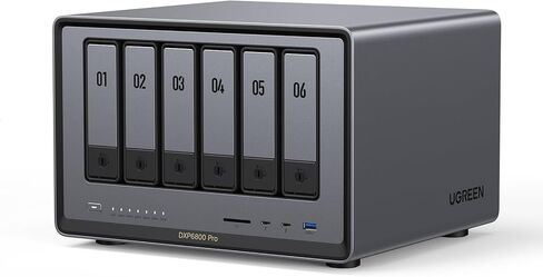UGREEN NAS DXP6800 Pro 6-Bay Desktop NAS، حزمة تخزين متصلة بالشبكة (بدون قرص) مع قاعدة UGREEN LinkStation eGPU مع مصدر طاقة 850 واط، متوافق مع وحدات معالجة الرسومات مثل NVIDIA/AMD/Intel لأجهزة الكمبيوتر المحمولة/Han in Kuwait
