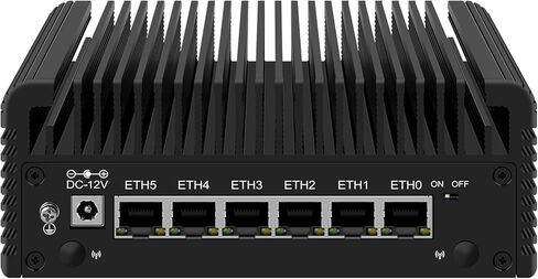 StoneStorm Micro Firewall Appliance 6 2.5GbE I226-V منافذ LAN لأمان الشبكة Core 3 N355 8-core بدون مروحة كمبيوتر صغير DDR5 RAM M.2 NVMe، كمبيوتر ثلاثي العرض مع دعم AES-NI (بدون ذاكرة وصول عشوائي ولا SSD) in Kuwait