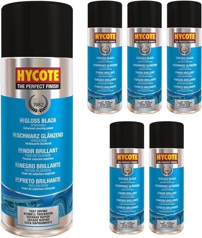 Matt Black Spray Paint 400ml X 6 (pack of 6) – Flat Non-Reflective Black Acrylic Finish – UV Resistant – Quick Drying – For Metal, Plastic, Automotive Parts in Saudi Arabia