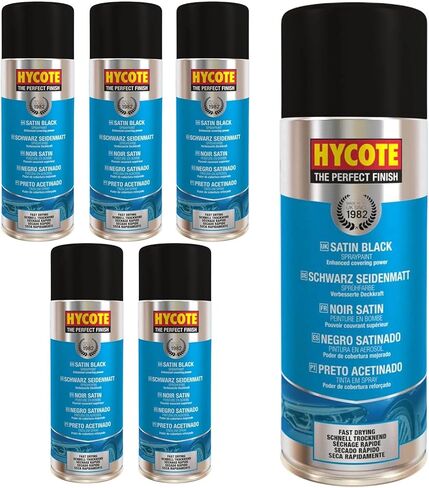 Matt Black Spray Paint 400ml X 6 (pack of 6) – Flat Non-Reflective Black Acrylic Finish – UV Resistant – Quick Drying – For Metal, Plastic, Automotive Parts in Saudi Arabia
