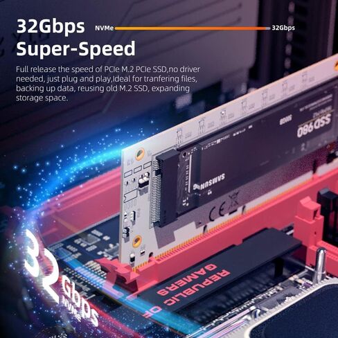 MAIWO NVMe PCIe 4.0 Adapter NVMe M.2 SSD to PCIe X4/X8/X16 Card M.2 to PCI-Express SSD Expansion Card Support 2230 2242 2260 2280 Max 4TB for Windows/Linux/Moc os in Saudi Arabia
