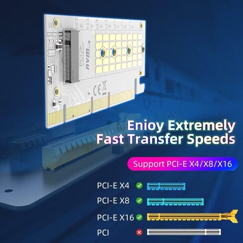 MAIWO NVMe PCIe 4.0 Adapter NVMe M.2 SSD to PCIe X4/X8/X16 Card M.2 to PCI-Express SSD Expansion Card Support 2230 2242 2260 2280 Max 4TB for Windows/Linux/Moc os in Saudi Arabia
