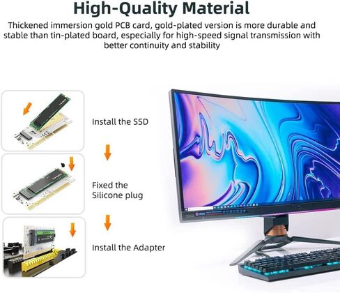 MAIWO NVMe PCIe 4.0 Adapter NVMe M.2 SSD to PCIe X4/X8/X16 Card M.2 to PCI-Express SSD Expansion Card Support 2230 2242 2260 2280 Max 4TB for Windows/Linux/Moc os in Saudi Arabia