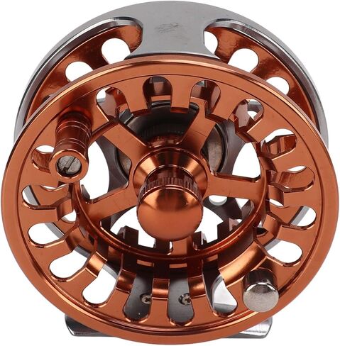 Fly Fishing Reel Metal CNC Machined Aluminum Alloy 3 Bearings Center Brake System with Regulable Unloading Force for Freshwater Saltwater Fishing Accessories 7/8 Size Two Colors in Saudi Arabia