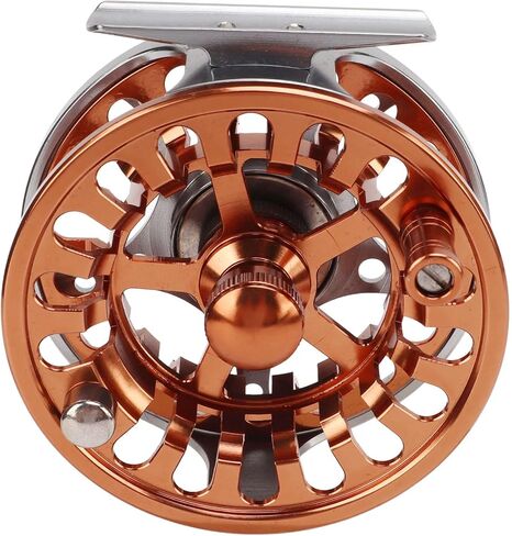 Fly Fishing Reel Metal CNC Machined Aluminum Alloy 3 Bearings Center Brake System with Regulable Unloading Force for Freshwater Saltwater Fishing Accessories 7/8 Size Two Colors in Saudi Arabia
