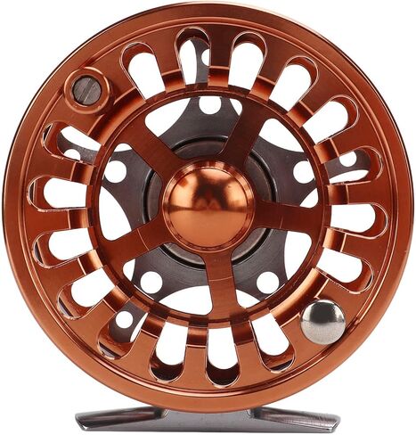 Fly Fishing Reel Metal CNC Machined Aluminum Alloy 3 Bearings Center Brake System with Regulable Unloading Force for Freshwater Saltwater Fishing Accessories 7/8 Size Two Colors in Saudi Arabia