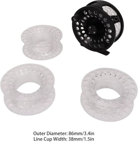 Fly Fishing Reel 5/6 Black Aluminium Alloy Large Arbor Left Right Hand Changed Saltwater Fly Reel for Sea Fishing Enthusiasts in Saudi Arabia