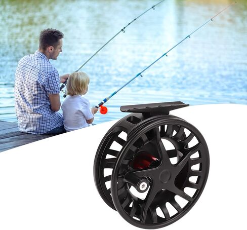 Fly Fishing Reel Black Aluminium Alloy Large Line Capacity Saltwater Fly Reel Left Right Hand Interchangeable for Saltwater Fishing in Saudi Arabia