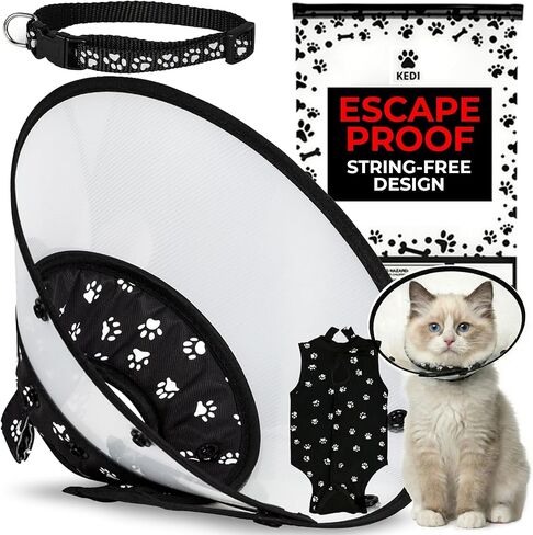 Cat Cone Collar After Surgery to Stop Licking, Escape-Proof, Pink Medium in Saudi Arabia