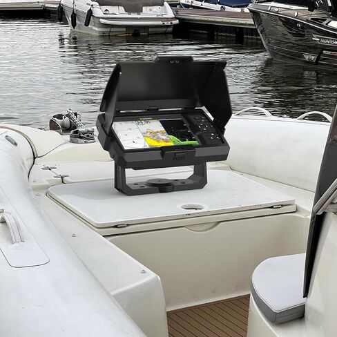 درع واقي من الشمس لـ Garmin Striker Vivid 5cv وGarmin Striker 5cv، غطاء شاشة حماية من الطقس قابل للطي ABS، ظل شاشة GPS البحرية (أسود) in Saudi Arabia