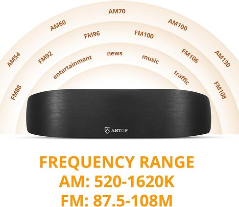 Amplified Indoor AM and FM Antenna with 50-Mile Range, Multi-Directional Reception with a 6ft coaxial Cable in Kuwait