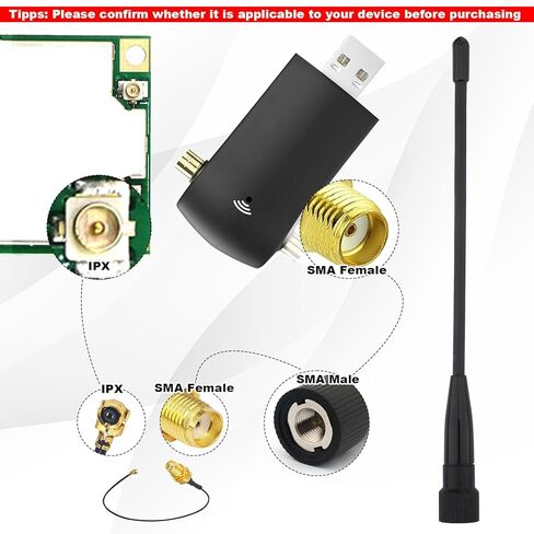 طقم هوائي سوط ناعم 10dBi Meshtastic 915 ميجا هرتز LoRa (مجموعتان)، هوائي SMA ذكر Omni طويل المدى 7 بوصة + محول كابل تمديد MHF1 Kaunosta in Saudi Arabia