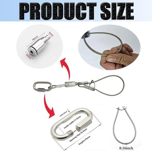 2 Pcs Wire Buckles Stainless Steel Deer footfor Deer Hunting Game Hanging Hoist Accessories Suspension Buckles for Quick Binding Skinning Processing Max to 1200 Lbs in Saudi Arabia