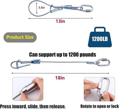 2 Pcs Wire Buckles Stainless Steel Deer footfor Deer Hunting Game Hanging Hoist Accessories Suspension Buckles for Quick Binding Skinning Processing Max to 1200 Lbs in Saudi Arabia