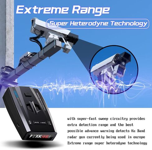 كاشف رادار/ليزر RAD1000 للسيارات مع قاعدة تثبيت بالشفط - شريط X/K/Ka/KU/ST/CT وكشف الليزر، كشف طويل المدى، شاشة LED، ذاكرة كتم الصوت، مناعة VG-2، متعدد الأوضاع، هدايا مثالية للسيارات in Kuwait