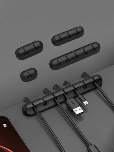 4 Packs Cord Organizer, Cable Clips Cord Holder, Cable Management Power Wire Cord Clips, Cable Labels (7, 5, 3, 2, 1 White) in Saudi Arabia