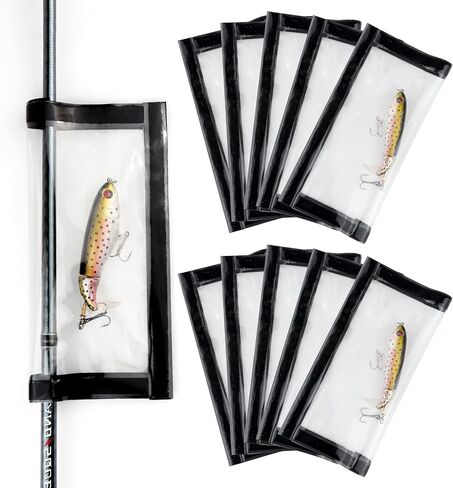 Fishing Lure Wraps 10 Pack – Clear PVC Hook Covers & Lure Covers for Fishing Rods – Durable Protects Hooks & Gear for Freshwater & Saltwater Fishing Gear in Saudi Arabia