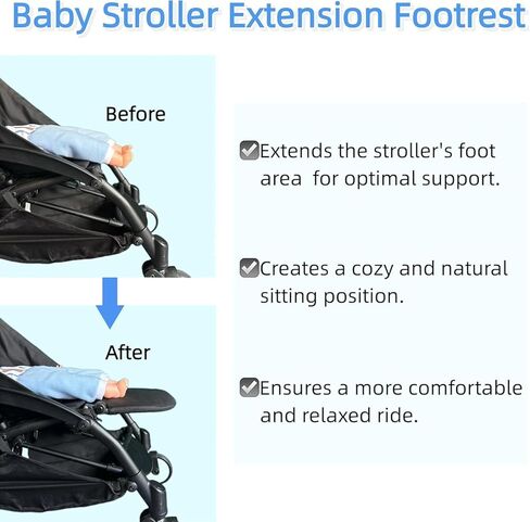 Stroller Leg Rest Footrest Compatible with Yoyo/YOYO2-8.3" Adjustable Foldable Detachable Extension Extender Accessories for Babyzen Infant Kids No Disassembly Travel-Friendly in Saudi Arabia