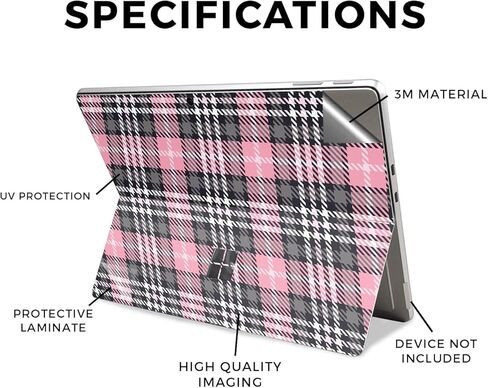 غلاف الكمبيوتر اللوحي متوافق مع Microsoft Surface Pro 11 (2024-2025) - وردي منقوش - غطاء لاصق واقٍ من الفينيل الفاخر 3M - سهل الاستخدام | صُنع في الولايات المتحدة الأمريكية بواسطة MightySkins in Kuwait