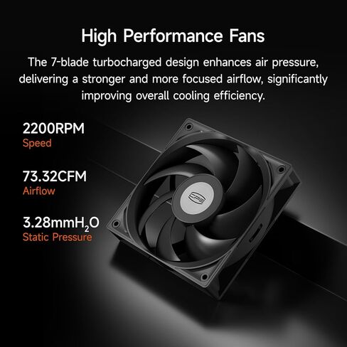 مبرد هواء وحدة المعالجة المركزية PCCOOLER ثنائي البرج، أنابيب حرارية 7 × 6 مم، مروحة PWM هيدروليكية 120 مم، حامل مضاد للتشوه، مجموعة زعانف متموجة، قاعدة إعادة تدفق نحاسية، متوافق مع Intel LGA1851/1700 وAMD AM5 (RT720 TC BK) in Saudi Arabia