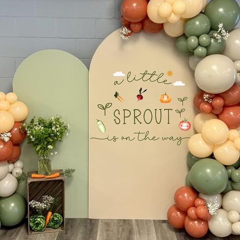 لافتة جدارية لخلفية استحمام الطفل - ملصقات حائط لحفلات Little Sprout is On The Way، ملصقات خلفية على شكل قوس بالون، ديكور غرفة الحضانة بموضوع المزرعة، تكشف عن الجنس ديكورات حفلات أعياد الميلاد in Kuwait
