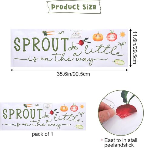 لافتة جدارية لخلفية استحمام الطفل - ملصقات حائط لحفلات Little Sprout is On The Way، ملصقات خلفية على شكل قوس بالون، ديكور غرفة الحضانة بموضوع المزرعة، تكشف عن الجنس ديكورات حفلات أعياد الميلاد in Kuwait