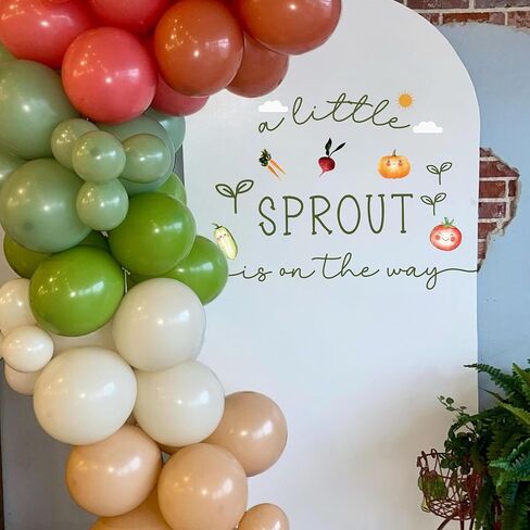 لافتة جدارية لخلفية استحمام الطفل - ملصقات حائط لحفلات Little Sprout is On The Way، ملصقات خلفية على شكل قوس بالون، ديكور غرفة الحضانة بموضوع المزرعة، تكشف عن الجنس ديكورات حفلات أعياد الميلاد in Kuwait