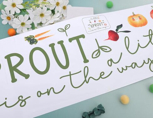 لافتة جدارية لخلفية استحمام الطفل - ملصقات حائط لحفلات Little Sprout is On The Way، ملصقات خلفية على شكل قوس بالون، ديكور غرفة الحضانة بموضوع المزرعة، تكشف عن الجنس ديكورات حفلات أعياد الميلاد in Kuwait