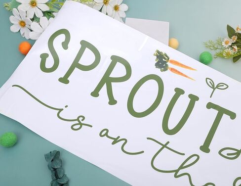 لافتة جدارية لخلفية استحمام الطفل - ملصقات حائط لحفلات Little Sprout is On The Way، ملصقات خلفية على شكل قوس بالون، ديكور غرفة الحضانة بموضوع المزرعة، تكشف عن الجنس ديكورات حفلات أعياد الميلاد in Kuwait