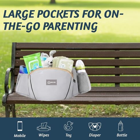 Baby Hip Carrier with Detachable Hip Seat and Head Support, 6 in 1 Toddler Carrier M-Shape Ergonomic Baby Carrier Newborn to Toddler, Adjustable Shoulder Straps, Bottle Holder & Storage Pocket - Grey in Saudi Arabia