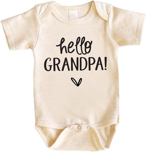 Bump and Beyond Designs Hello Grandpa Infant Bodysuit، هدية إعلان حمل الطفل in Saudi Arabia