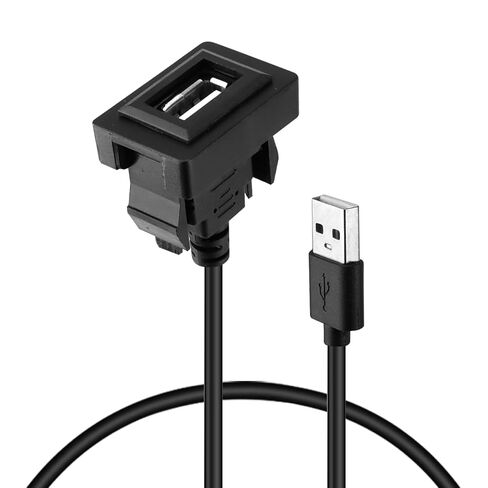 شاحن سيارة بمنفذ USB لسيارة Toyota، محول مقبس طاقة مربع 34 * 23 مم، كابل تمديد مثبت على اللوحة لسيارة Camry RAV4 Corolla Highlander، منفذ لوحة أجهزة القياس للسيارة لنظام iOS Android (1) in Saudi Arabia