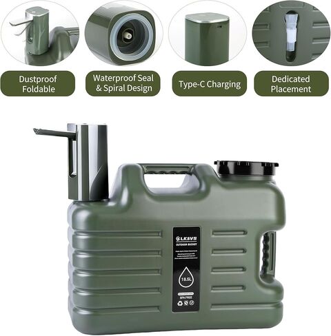 5 Gallon Water Jug with Spigot, Portable Camping Water Containers, No Leakage Food Grade Camping Water Tank for Vehicle, Car, Outdoor Hiking, Picnic, Emergency in Saudi Arabia