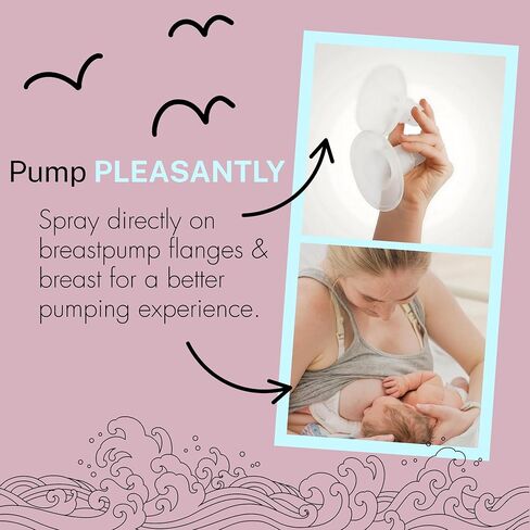 Flower Child Pumping Spray 4oz, Hydrating Nipple Care, Pump Cleaner & Pump Lubricant for Breastfeeding Moms, Lanolin Free, Non-Toxic, Hypochlorous, Made in USA in Saudi Arabia