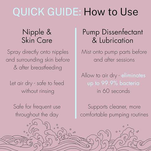 Flower Child Pumping Spray 4oz, Hydrating Nipple Care, Pump Cleaner & Pump Lubricant for Breastfeeding Moms, Lanolin Free, Non-Toxic, Hypochlorous, Made in USA in Saudi Arabia